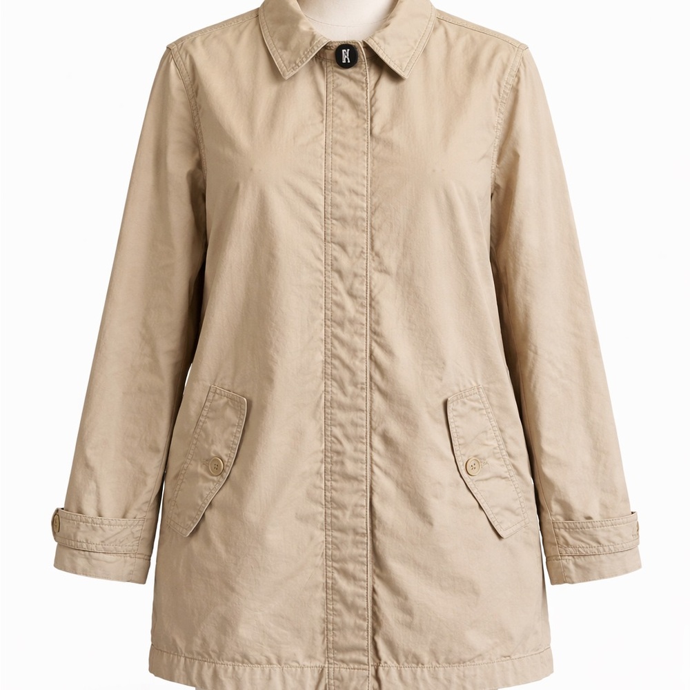Vintage Beige Lightweight Utility Jacket Trench XL